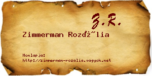 Zimmerman Rozália névjegykártya
